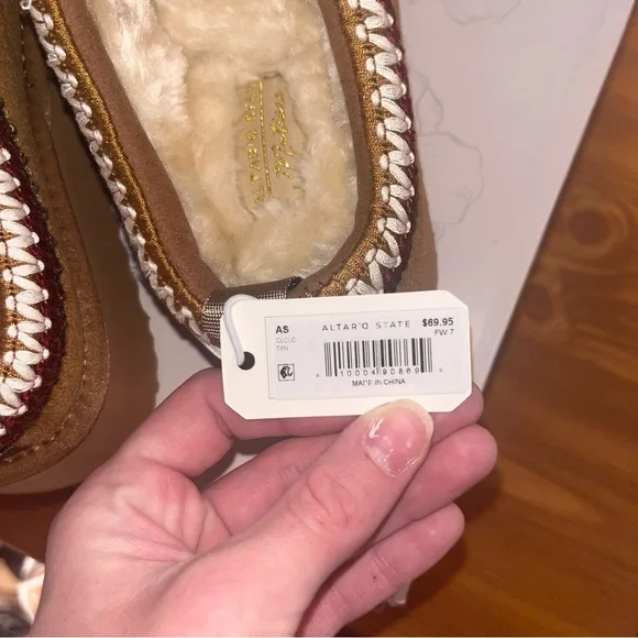 Altar'd State Tan Slip-On Shoes with Red Trim - Picture 5 of 6